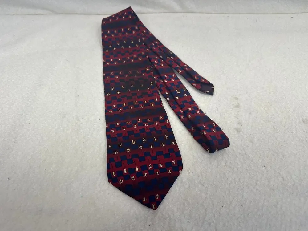 Jerry Garcia Red Blue Banyan Trees II 100% Silk Tie